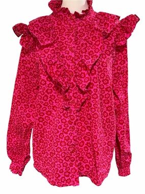 Karlie Retro Floral Ruffle Blouse